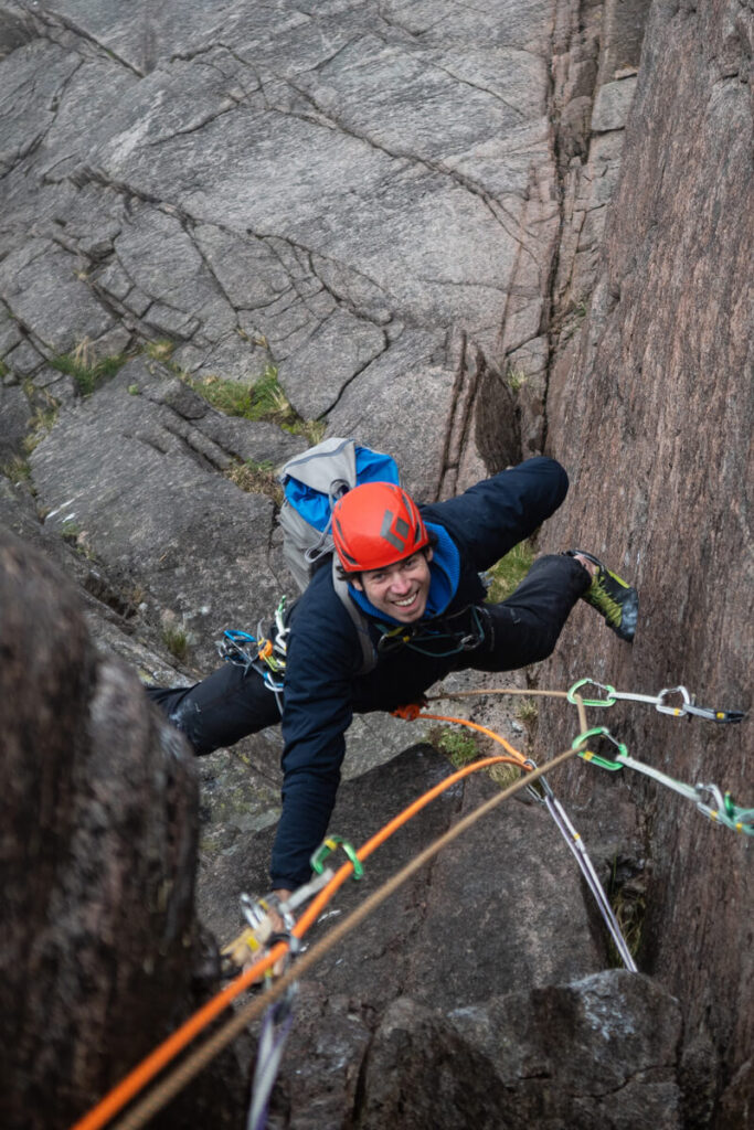 Guided trad climbing mountain multipitch UK