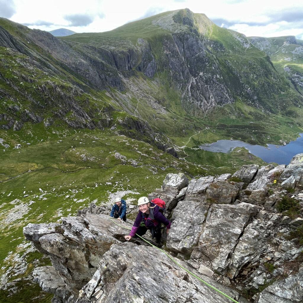 Guided scrambling in the Ogwen Valley on Idwal Buttress